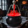 Spooky Mist Maker for Haunted House Halloween Witch Cauldron Fog Machine, Ultrasonic with Glowing LED, Dark Themed Tabletop Ornaments Party