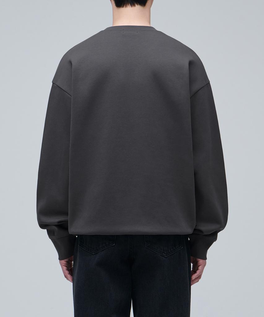 MUSINSA STANDARD Flat Terry Oversized String Sweatshirt [Gunmetal]