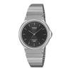 Analog Watch Standard Unisex Black Sunburst Dial Silver Metal Band MQ-24DA-1A