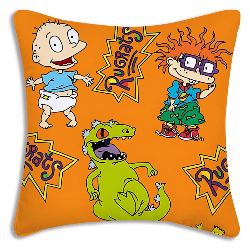 Anime Funny R-Rugrats Pillow Covers Cartoon Sofa Decorative Home Double-Sided Printing Short Plush Cute Cushion Cover