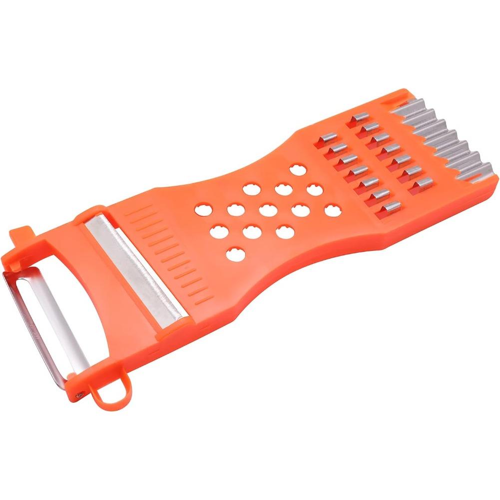 1Pc Handheld Multifunction Kitchen Peeler & Slicer –Plastic Grater Tool for Vegetables, Fruits, Potatoes, Carrots, Cheese & More