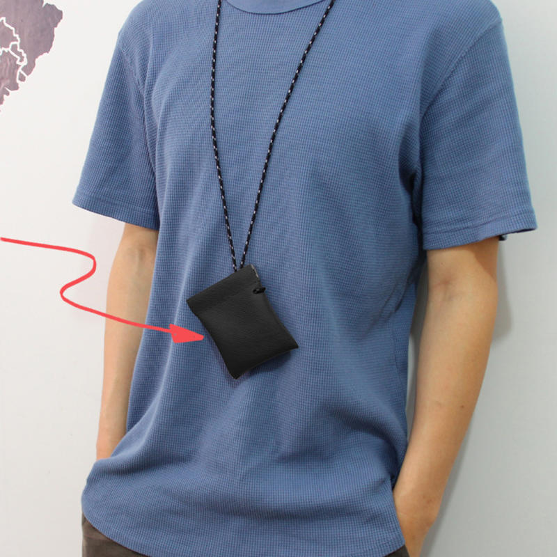 1PC Mini Neck Hanging Coin Purse PU Leather Earphone Storage Bag Mini Wallet Anti-theft Small Key Bag for Men And Women