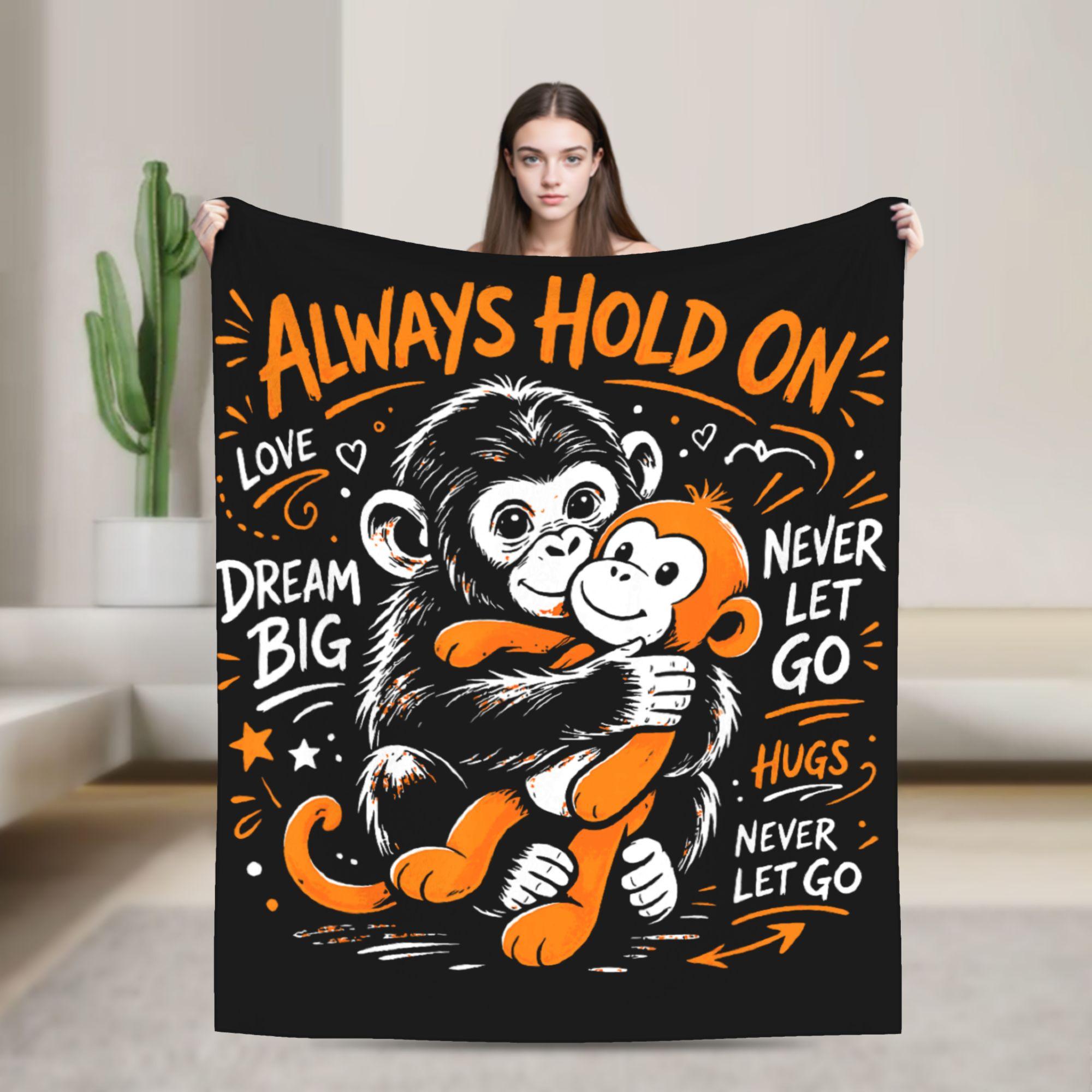 

Soft Comfy Throw Blanket Plane Travel Retro Cute Monkey Punch Cute Monkey Baby Blanket Flannel Bedspread For Bedroom Bed Cover 75x100cm (30x40inch)