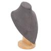 16.5x10.5x23.5cm Solid Wood Bust Necklace Display Stand
