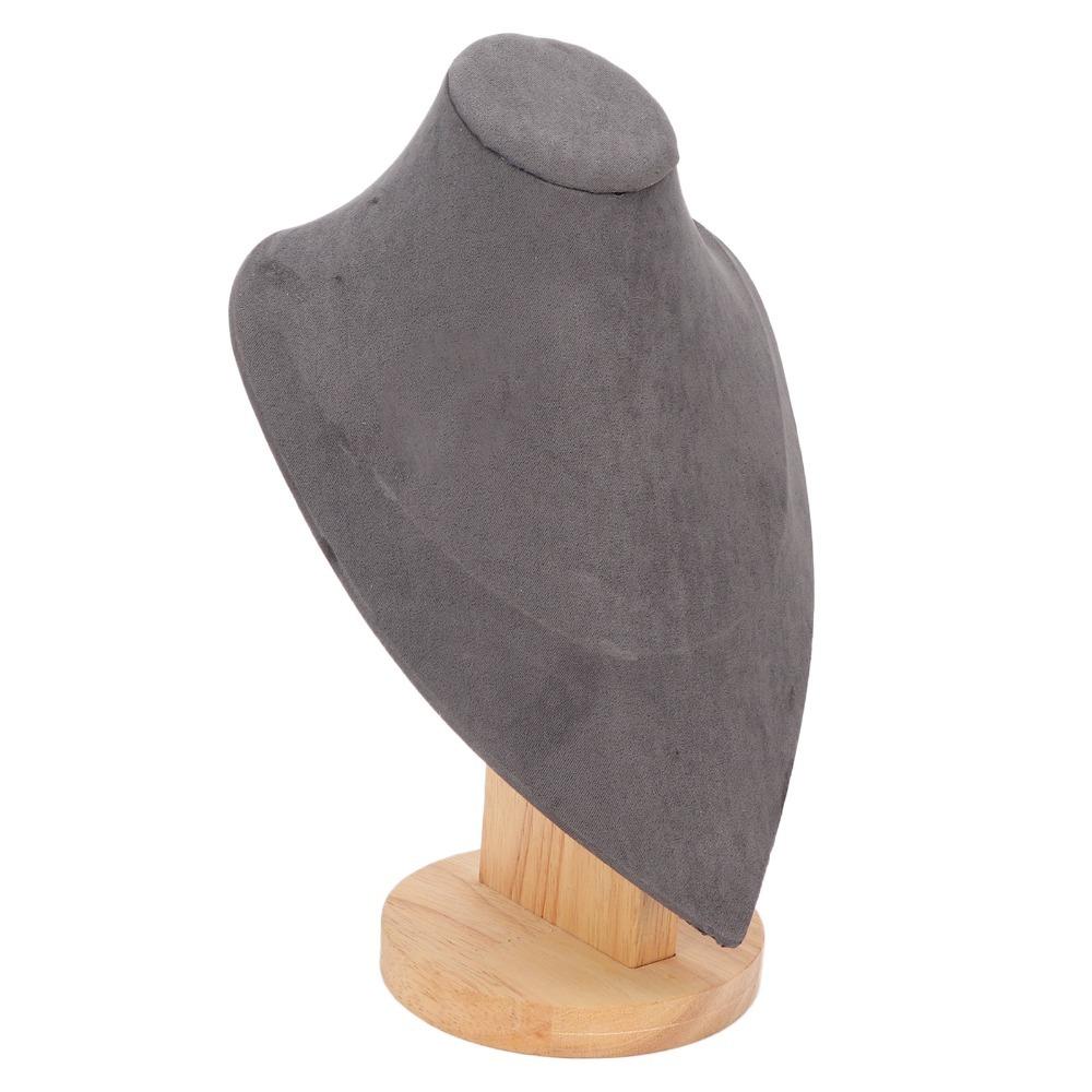 16.5x10.5x23.5cm Solid Wood Bust Necklace Display Stand