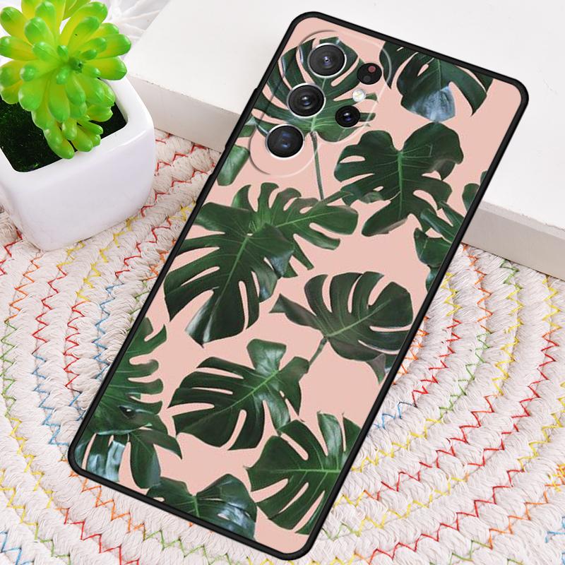 Monstera Flower Tropical Green Leaves Phone Case For Samsung Galaxy Note 10 Pro S26 S25 S24 S23 S22 S21 Plus Ultra Cover