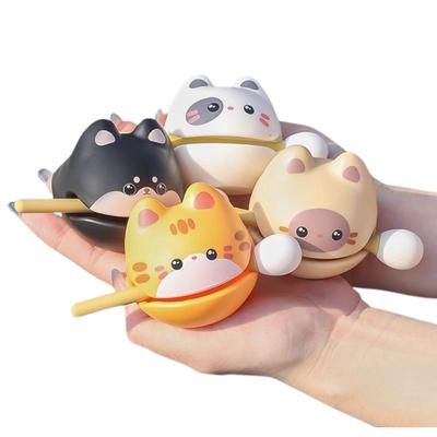Jucărie din lemn cu animal de desene animate, pește, cu ciocan, pentru copii, adulți, ameliorarea stresului, meditație, bloc de templu, calmare, tobă zen, instrument de percuție
