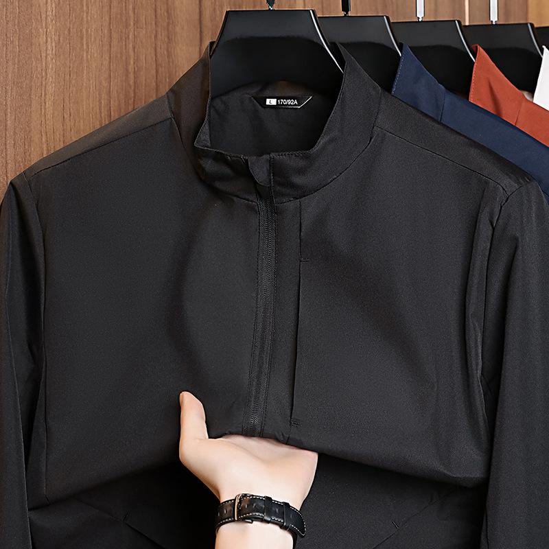Spring and Autumn Men's Stand-Up Jacket Jacket Business Casual Versatile Zipper Jacket