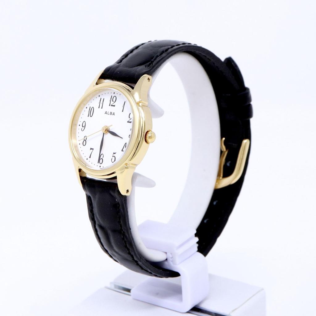 Seiko Watch Alba Quartz Stainless Steel Analog Watch with Water Resistance to 5 ATM White Gold Women's (AEGK433, Dial, Case)