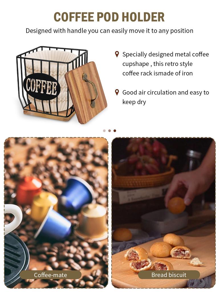 Leeseph Cestello per capsule di caffè Porta capsule di caffè Contenitore per filtri di caffè Cestello Portafiltro di caffè con coperchio