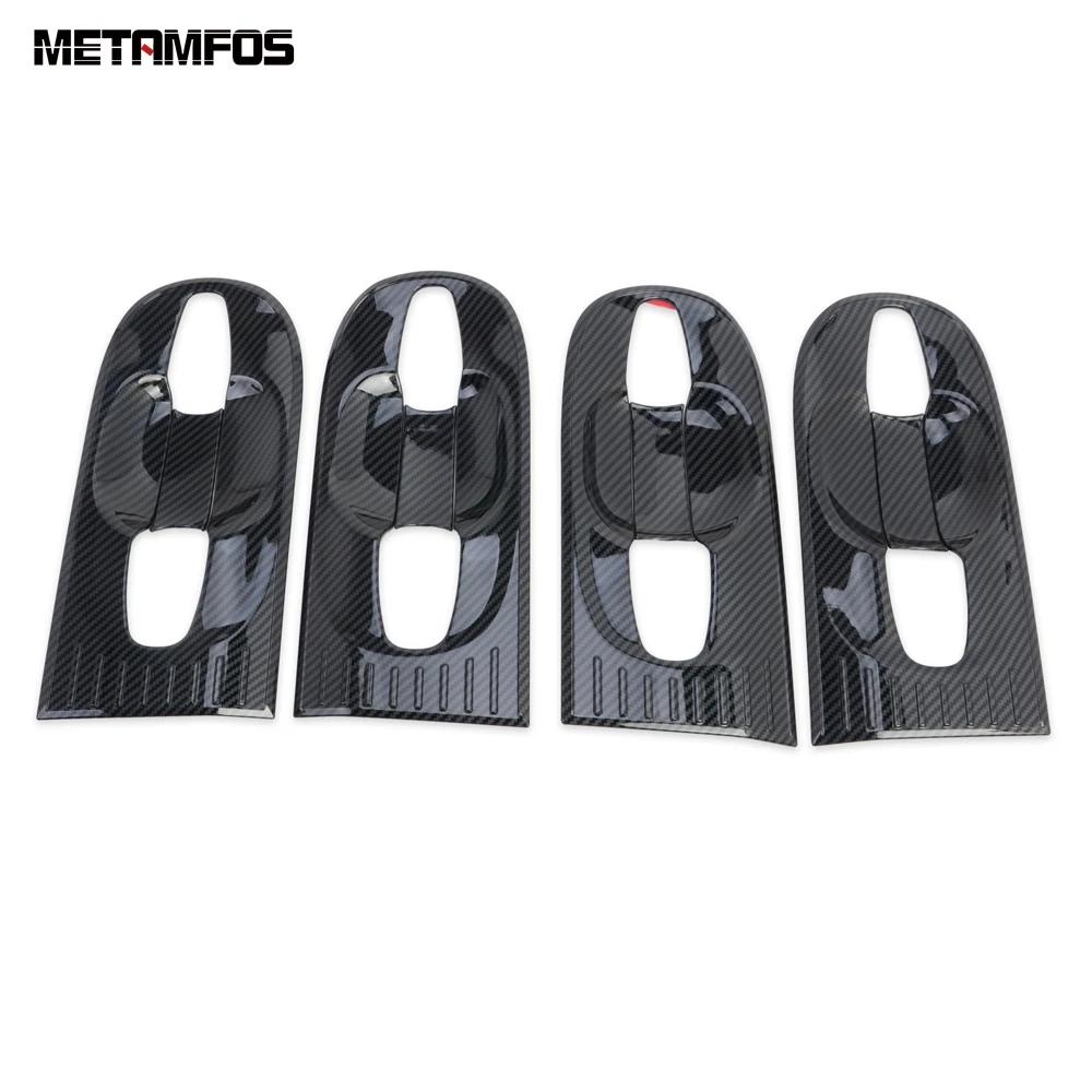 For Toyota Sienna   Carbon Fiber Chrome Side Door Handle Bowl Cover Trim Protector Sticker Bezel Accessories Car Styling