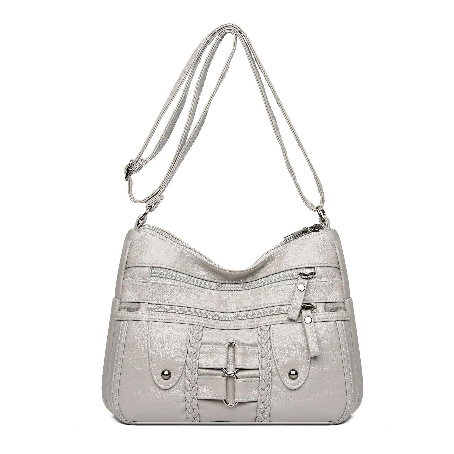 

Сумка через плечо большой вместимости: Корейский стиль, Мягкая кожа, Много отделений, Элегантный и простой дизайн