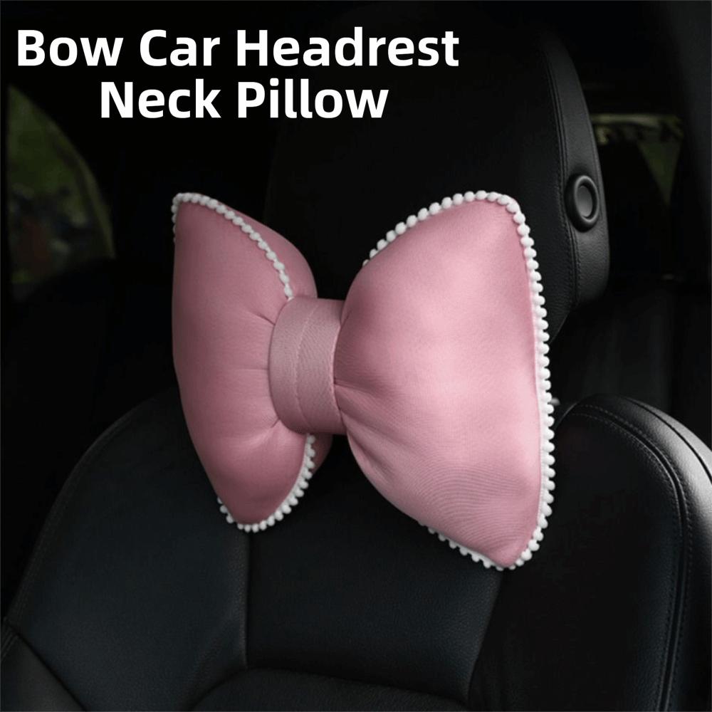 Bow Car Headrest Neck Pillow Universal Summer Fashion Car Headrest  for Women Girls