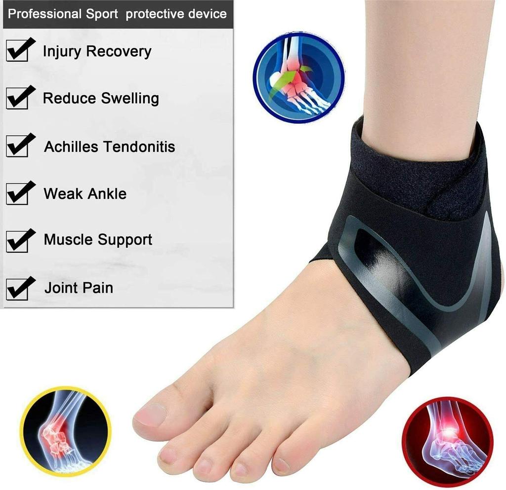 Leeonz Adjustable Elastic Ankle Sleeve Elastic Ankle Brace Guard Foot Support Sports, Breathable Neoprene Adjustable Compression Ankle Support St