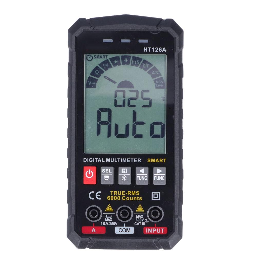 HT126A Digitales Multimeter Genaues 4000 Counts Elektromessgerät für AC DC Spannung Strom Widerstand Frequenz Kapazität