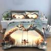 Ensemble de décoration balançoire girafe fantastique Housse de couette douce et confortable Ensemble de literie Comprend 1*Housse de couette & 2*Taies d'oreiller, Cadeau