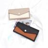 2025 Women's Fashion Color Block Leather Wallet - Long Style, Large Capacity Clutch Bag