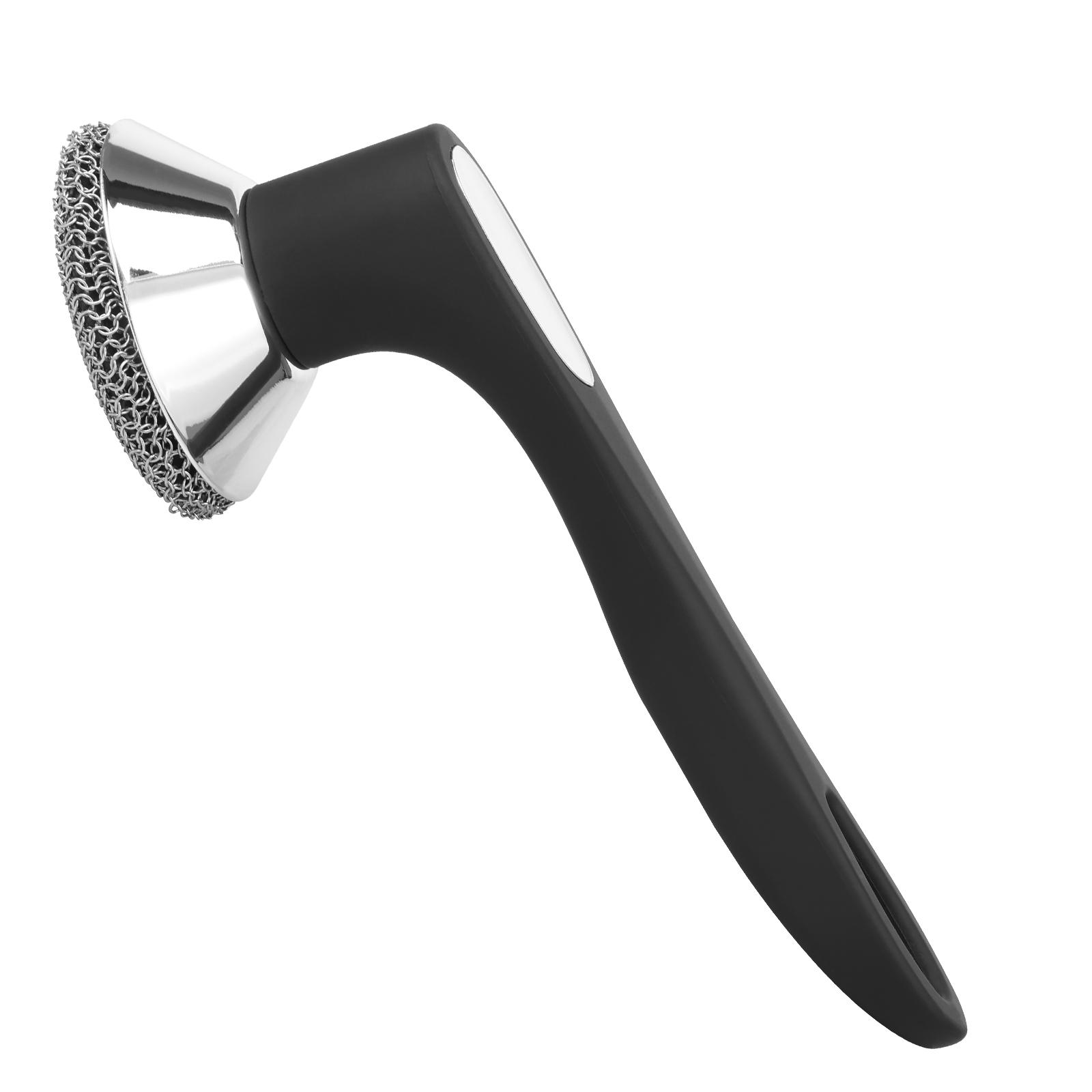 

Cast Iron Scrubber Kitchen Long Handle Cleaning Brush Stainless Steel Rust Pot Pans Rust Remover Scraper Brush Tool чёрный