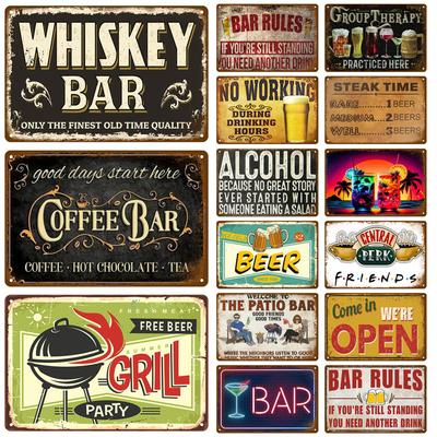 Bira Vintage Metal Tabela Viski Teneke Tabela Posterler Plaka Ev Duvar Dekoru Pub Barlar Kafe Kulüpler İçin Retro Plaket Tablo Erkek Mağarası