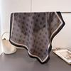 Classic Plaid Herringbone Pattern Cotton And Linen Small Square Scarf Silk Scarf Imitation Velvet Headscarf Shawl Sun Protection Scarf