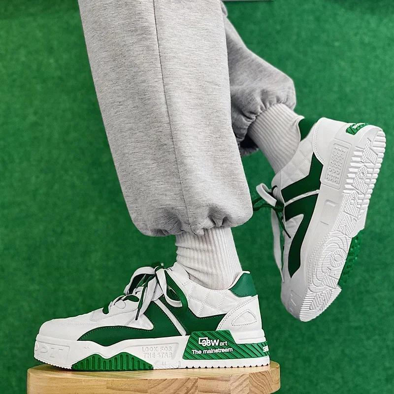 Quality Men Casual Shoes Student Casual Sneakers Male Two-tone Lace Up Trainers Fashion Mens Sneakers Vulcanized Tenis Masculino
