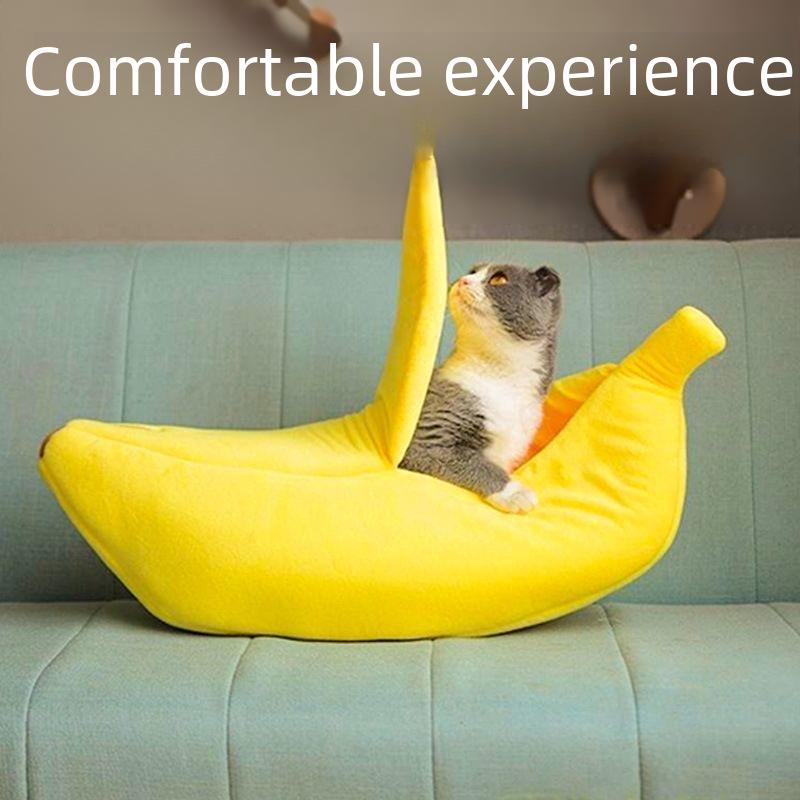Banana-Shaped Pet House: Cozy Winter Home for Dogs and Cats