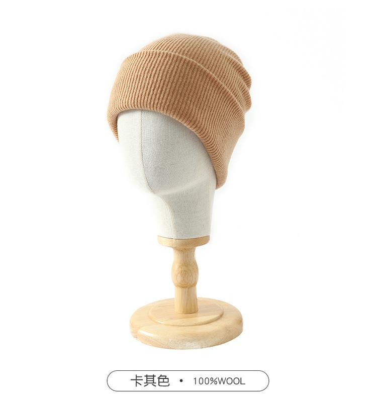 % Australian wool hat women's autumn and winter thickened warm ear protection knitted wool cold hat men's cycling spot