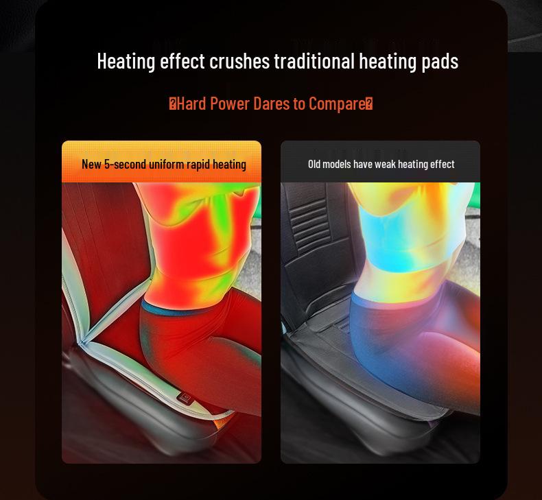 Graphene Heated Car Seat Cushion, 12V/24V Plush Winter Warm Pad, Universal Fit