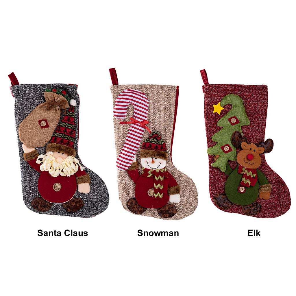 Santa Claus Candy Bag Large Snowman Christmas Socks Reindeer Xmas Stocking for Friends Party Hanging Socks