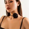 Temperament Retro Fabrics Stereo Flower Flannel Camellia Winding Chokers Necklace for Women Collar Jewelry Accessories Gifts