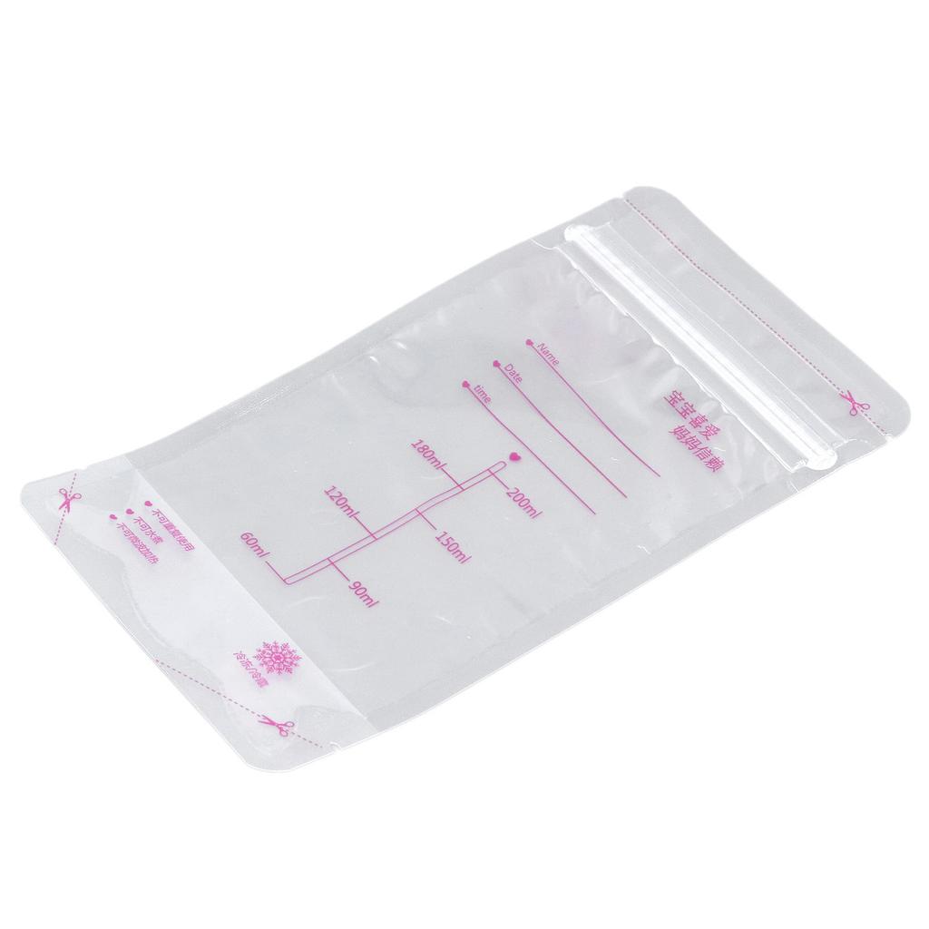 30 Stück Muttermilch-Aufbewahrungsbeutel 200 ml Einfach zu bedienen Baby-Grundausstattung Doppelt versiegelte Milchaufbewahrungsbeutel zum Füttern Gefrierschrank