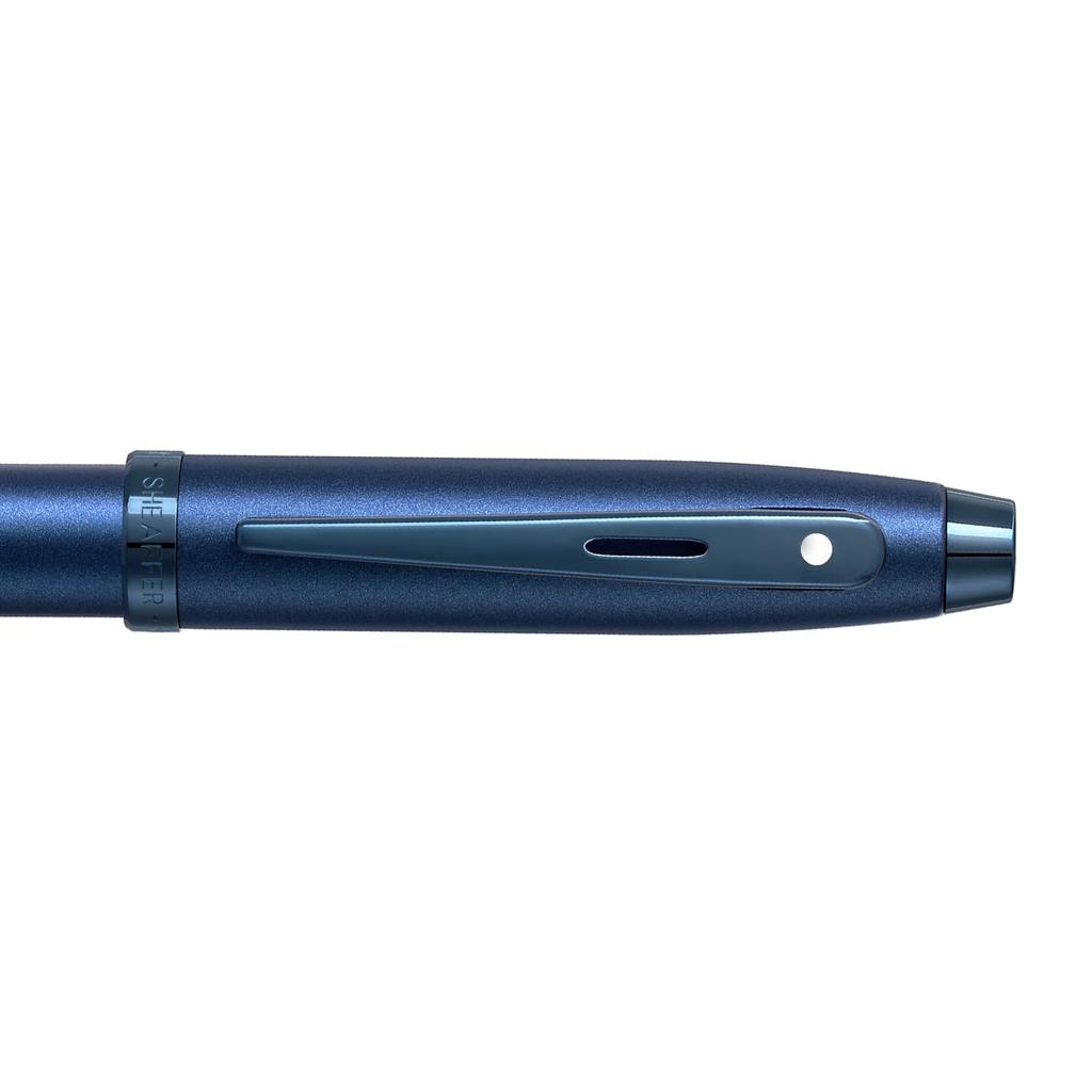 Sheaffer SF100 Ballpoint Satin Blue Lacquer SFE2937151 Oil-Based Pen, Finish,
