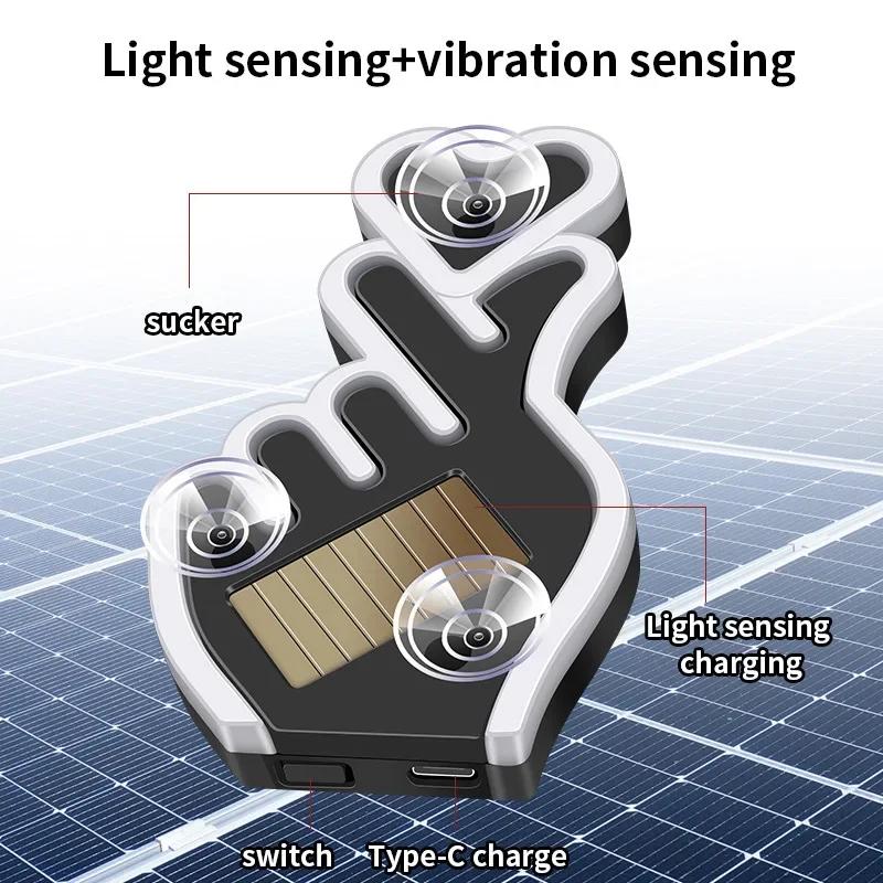 Creative Fun Heart  Lamp Car Interior Windshield LED  Decorate Lamp Hand Gesture Sign Light 5V USB & Solar Powered No-Wire Heart Neon LED Light