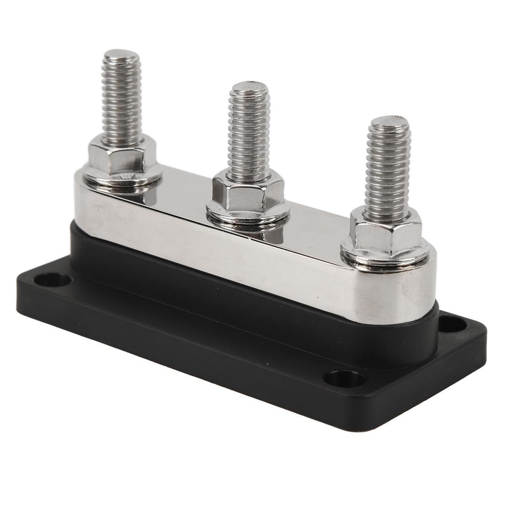 12‑48V 600A Power Distribution Block 3 Studs M10 Battery Junction Block Bus Bar for Car Trucks RVs Marine Boats