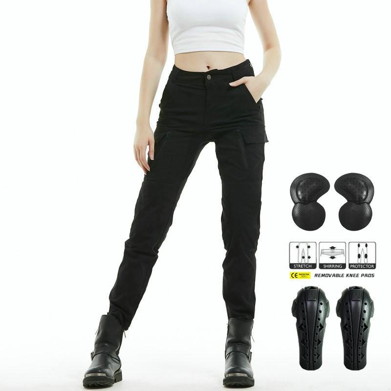 

OLERO Motorcycle Riding Pants Women s Knight Retro Overalls Slim Drop Resistance Extended Protective Gear XS