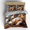 Cozy Barn With Dog Cats Rooster Bedding Set For Kids Luxury Gift 3Pcs Digital Print Comforter Set Soft Comfortable Breathable