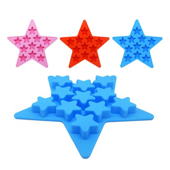 Star-Shaped Silicone Ice Cube Tray Food-Grade Flexible Mold for Ice Candy Chocolate Easy-Release Dishwasher Safe Creative Baking Tool