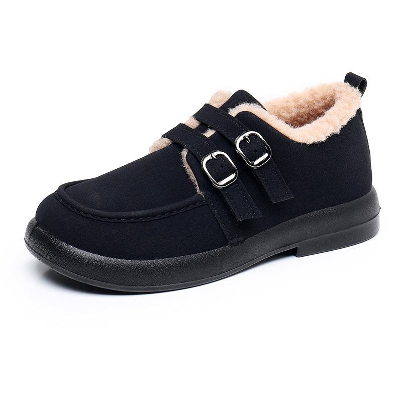 Old Beijing women's winter cotton shoes fleece non-slip Doudou shoes non-slip warm mother shoes casual fluffy shoes