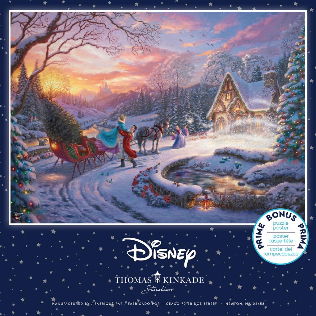 Ceaco - Thomas Kinkade - Disney - Holiday - Cinderella Bring Home the Tree - 1000 Piece Jigsaw Puzzle