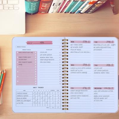 SIMU-Agenda planificadora A5 2022, agenda semanal, horarios de objetivos, cuadernos diarios para la escuela, papelería y oficina