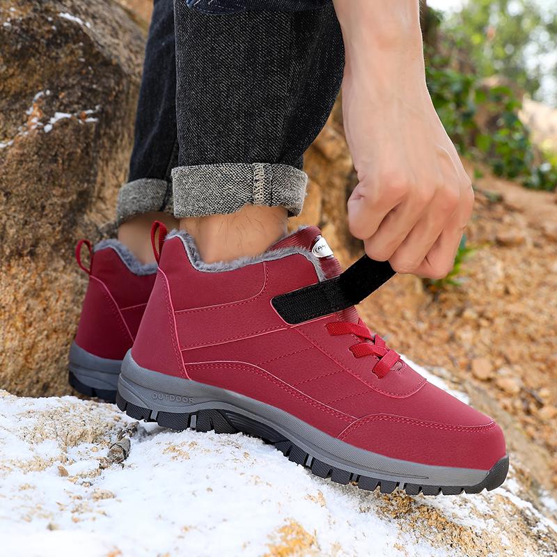 Hoge Kwaliteit Heren Thermische Waterdichte Winterlaarzen Antislip Pluche Gevoerd Sneeuwschoenen Sneakers Heren Koude Weer Katoenen Schoenen voor Heren