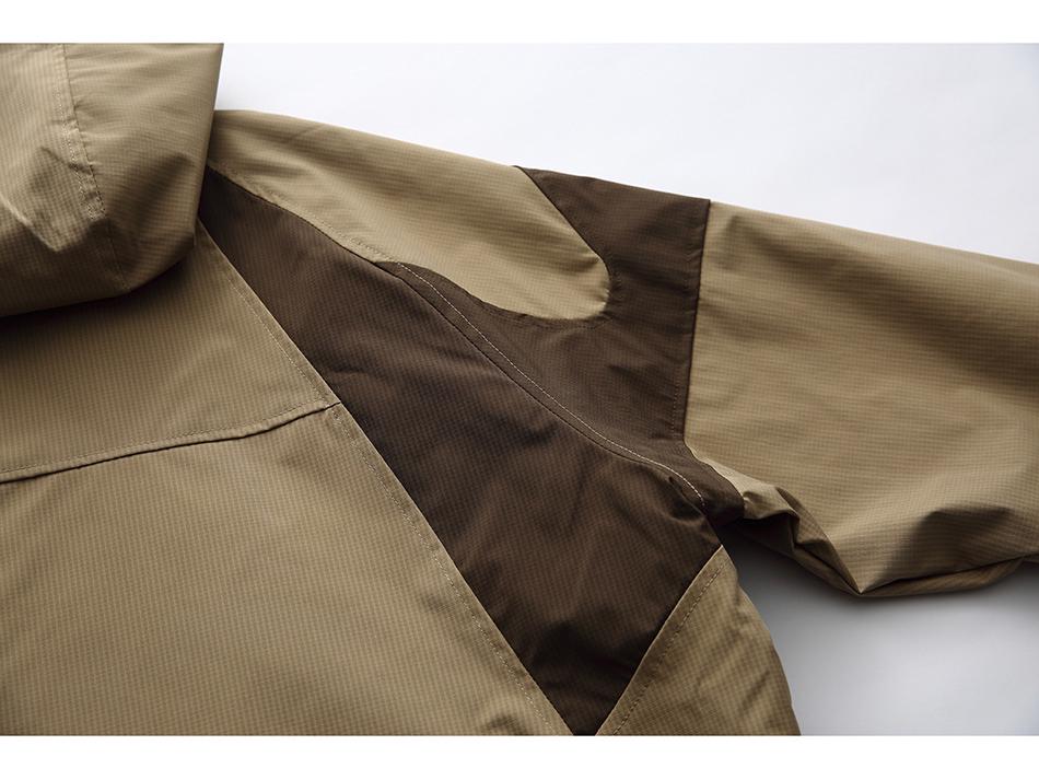 FORN3 Unisex Retro Hooded Windbreaker: Spring/Autumn Color Block Patchwork Jacket N354