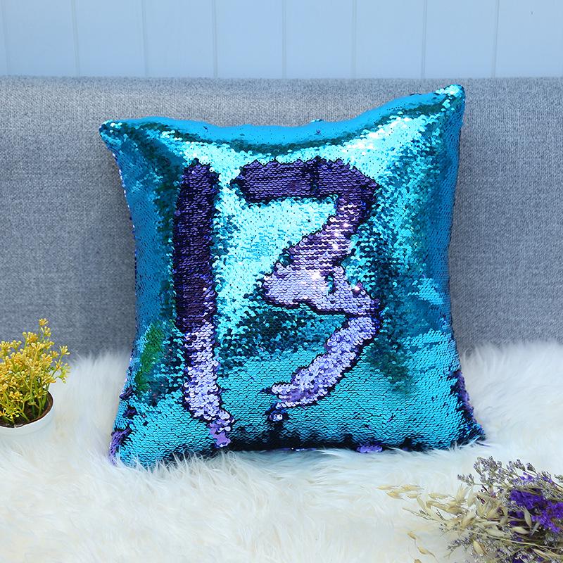 Sequined Pillowcase Contrasting Color Digital Series Cushion Cover Car Sofa Bedside Cushion Cover