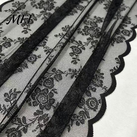 White Lace Table Runner French Runner, Black & Vintage for Coffee Retro European Style Table, Shoe Cabinet, Dining Long Rectangular Decorative