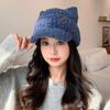 Korean Sweet and Versatile Bow Plush Baseball Cap FallSeason and ColdSeason Style DailyWear Ear Protection Hat Cold Warm Hat Women