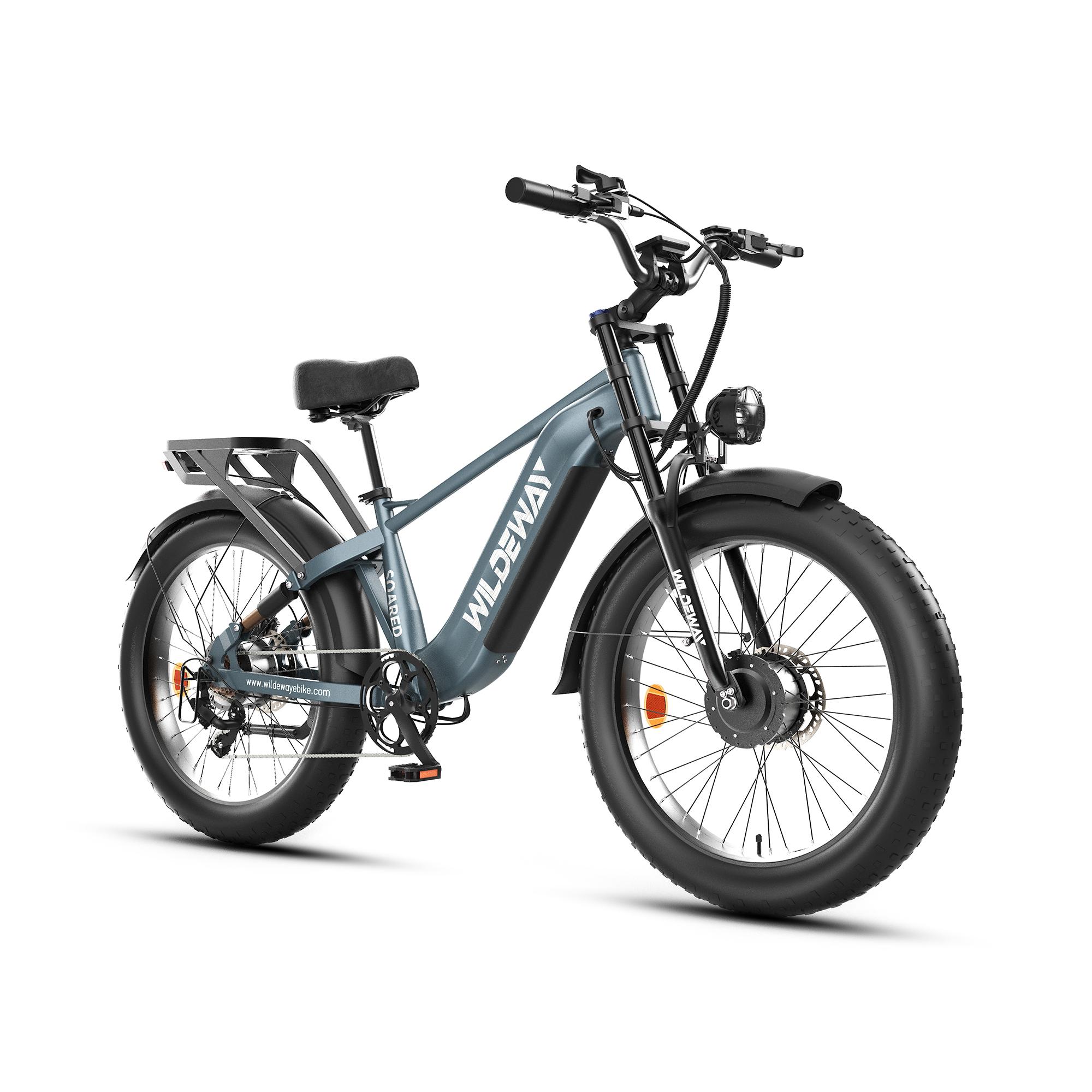 WILDEWAY Soared Pro Elektrische Fiets voor Volwassenen, 48V 30Ah Afneembare Batterij, Hydraulische Schijfremmen grijs