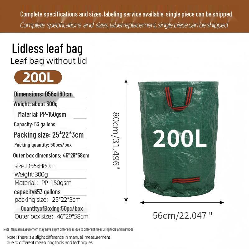 Reusable Large-Capacity Leaf Collection Bag with Slanted Opening