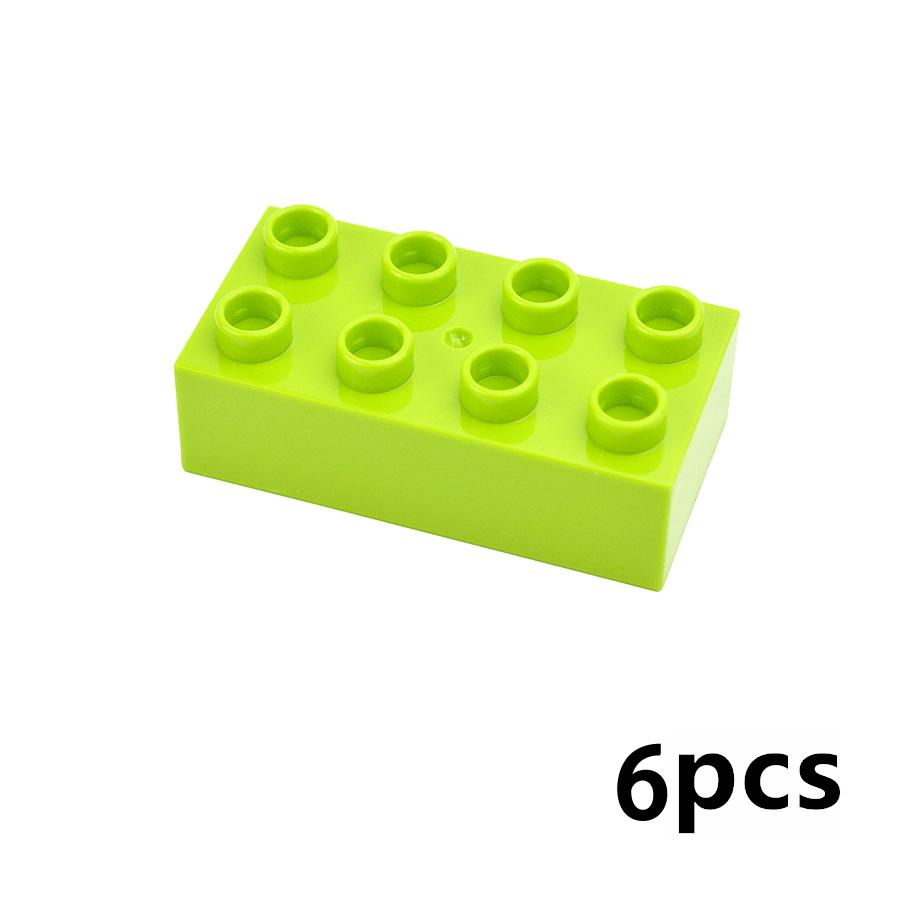 6Pcs 2x4 Dots Big Size Brick Thick Building Blocks 2*4 Classic Educational Part Accessories MOC Compatible Large Toy Kid Duploes