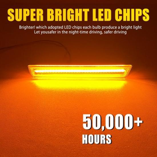 2x For 2015- Dodge Challenger Front Bumper Amebr Side Marker Light Lamps