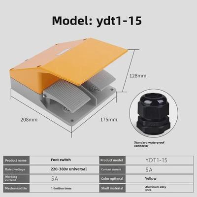 YDT1-18/15 Dual Pedal Aluminum Foot Switch for Bending and Shearing Machines